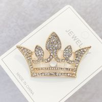 Fashion Crown Alloy Plating Inlay Rhinestones Pearl Unisex Brooches sku image 17