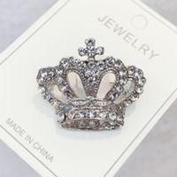 Fashion Crown Alloy Plating Inlay Rhinestones Pearl Unisex Brooches sku image 4