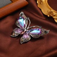 Fashion Butterfly Alloy Plating Inlay Rhinestones Women's Brooches main image 4
