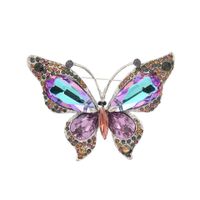 Fashion Butterfly Alloy Plating Inlay Rhinestones Women's Brooches main image 3