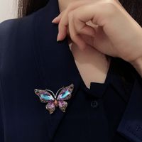 Fashion Butterfly Alloy Plating Inlay Rhinestones Women's Brooches main image 2