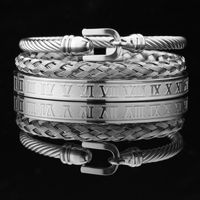 Casual Punk Cruzar Letra Acero Titanio Enchapado Hombres Pulsera Brazalete sku image 4