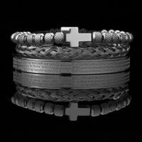 Punk Solid Color Titanium Steel Plating Inlay Zircon Bangle 1 Set sku image 15