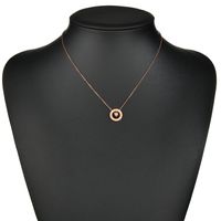 Simple Style Circle Number Stainless Steel Inlay Rhinestones Pendant Necklace 1 Piece main image 7