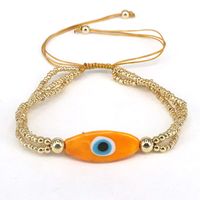 Ethnic Style Devil's Eye Beaded Glass Copper Irregular Layered Women's Bracelets 1 Piece sku image 1