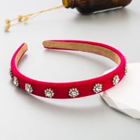 Fashion Flower Alloy Flannel Inlay Rhinestones Hair Band 1 Piece main image 3