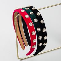 Fashion Flower Alloy Flannel Inlay Rhinestones Hair Band 1 Piece main image 1