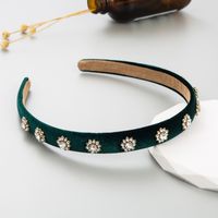 Fashion Flower Alloy Flannel Inlay Rhinestones Hair Band 1 Piece sku image 2