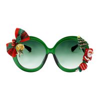 Fashion Bow Knot Bell Pc Round Frame Patchwork Full Frame Women's Sunglasses sku image 7
