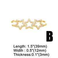 1 Piece Copper Zircon Love Pentagram Heart Shape Fashion sku image 2