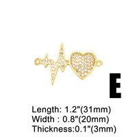 1 Piece Copper Zircon Love Pentagram Heart Shape Fashion sku image 5