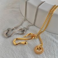 Fashion Snake Copper Inlay Artificial Diamond Necklace 1 Piece main image 4