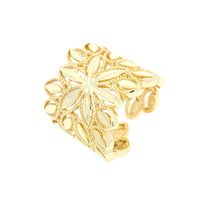 Fashion Snowflake Copper Gold Plated Open Ring 1 Piece main image 4