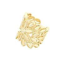 Fashion Snowflake Copper Gold Plated Open Ring 1 Piece main image 6