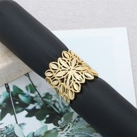 Fashion Snowflake Copper Gold Plated Open Ring 1 Piece main image 3