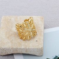 Fashion Snowflake Copper Gold Plated Open Ring 1 Piece main image 2
