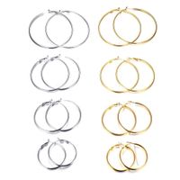 Exaggerated Circle Stainless Steel Gold Plated Earrings 1 Pair main image 1