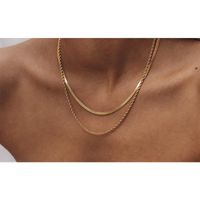 Fashion Geometric Titanium Steel Gold Plated Gold Plated Layered Necklaces main image 5