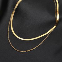 Fashion Geometric Titanium Steel Gold Plated Gold Plated Layered Necklaces main image 3