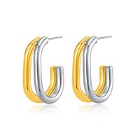 1 Pair Fashion C Shape Irregular Plating Copper Ear Studs main image 2