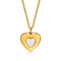 Sweet Heart Shape Titanium Steel Plating Opal Pendant Necklace main image 5