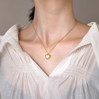 Sweet Heart Shape Titanium Steel Plating Opal Pendant Necklace main image 2