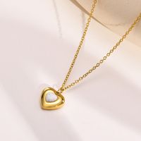 Sweet Heart Shape Titanium Steel Plating Opal Pendant Necklace main image 3