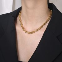 Fashion Geometric Titanium Steel Gold Plated Gold Plated Necklace main image 1