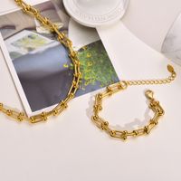 Fashion Geometric Titanium Steel Gold Plated Gold Plated Necklace main image 4