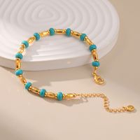 Style Vintage Géométrique Le Cuivre Perlé Turquoise Placage Bracelets 1 Pièce main image 1