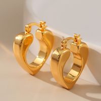 Sweet Heart Shape Copper Plating Earrings 1 Pair main image 1