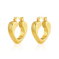 Sweet Heart Shape Copper Plating Earrings 1 Pair sku image 1
