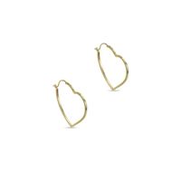 Simple Style Heart Shape Titanium Steel Gold Plated Hoop Earrings 1 Pair main image 3