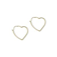 Simple Style Heart Shape Titanium Steel Gold Plated Hoop Earrings 1 Pair main image 2