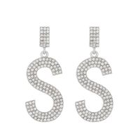Fashion Letter Alloy Inlay Rhinestones Women's Drop Earrings 1 Pair sku image 2