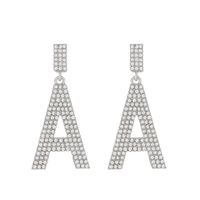 Fashion Letter Alloy Inlay Rhinestones Women's Drop Earrings 1 Pair sku image 3