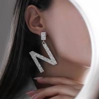 Fashion Letter Alloy Inlay Rhinestones Women's Drop Earrings 1 Pair main image 3