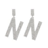 Fashion Letter Alloy Inlay Rhinestones Women's Drop Earrings 1 Pair sku image 1