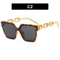 Elegant Color Block Leopard Pc Square Full Frame Women's Sunglasses sku image 2