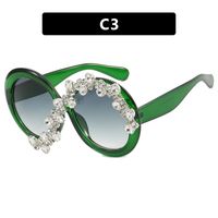 Exaggerated Round Ac Round Frame Diamond Full Frame Women's Sunglasses sku image 2