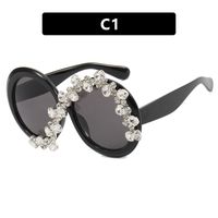 Exaggerated Round Ac Round Frame Diamond Full Frame Women's Sunglasses sku image 1
