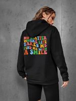 Women's Hoodie Long Sleeve Hoodies & Sweatshirts Printing Pocket Casual Letter main image 3