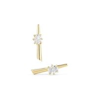 Fashion Solid Color Copper Gold Plated Inlay Zircon Ear Studs 1 Pair main image 6