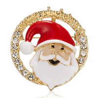 Moda Gorro Navideño Árbol De Navidad Papá Noel Aleación Embutido Diamantes De Imitación Mujeres Broches 1 Pieza main image 2