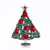 Fashion Christmas Hat Christmas Tree Santa Claus Alloy Inlay Rhinestones Women's Brooches 1 Piece sku image 6
