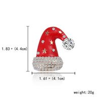 Fashion Christmas Hat Christmas Tree Santa Claus Alloy Inlay Rhinestones Women's Brooches 1 Piece sku image 9