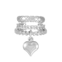 Fashion Cross Heart Shape Copper Plating Artificial Diamond Earrings 1 Pair main image 4