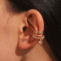 Fashion Cross Heart Shape Copper Plating Artificial Diamond Earrings 1 Pair main image 2