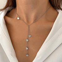 Titan Stahl Einfacher Stil Polieren Herzform Halskette main image 3