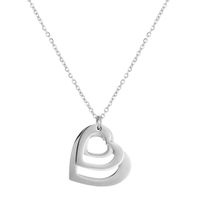 Titanium Steel Simple Style Polishing Heart Shape Necklace sku image 1